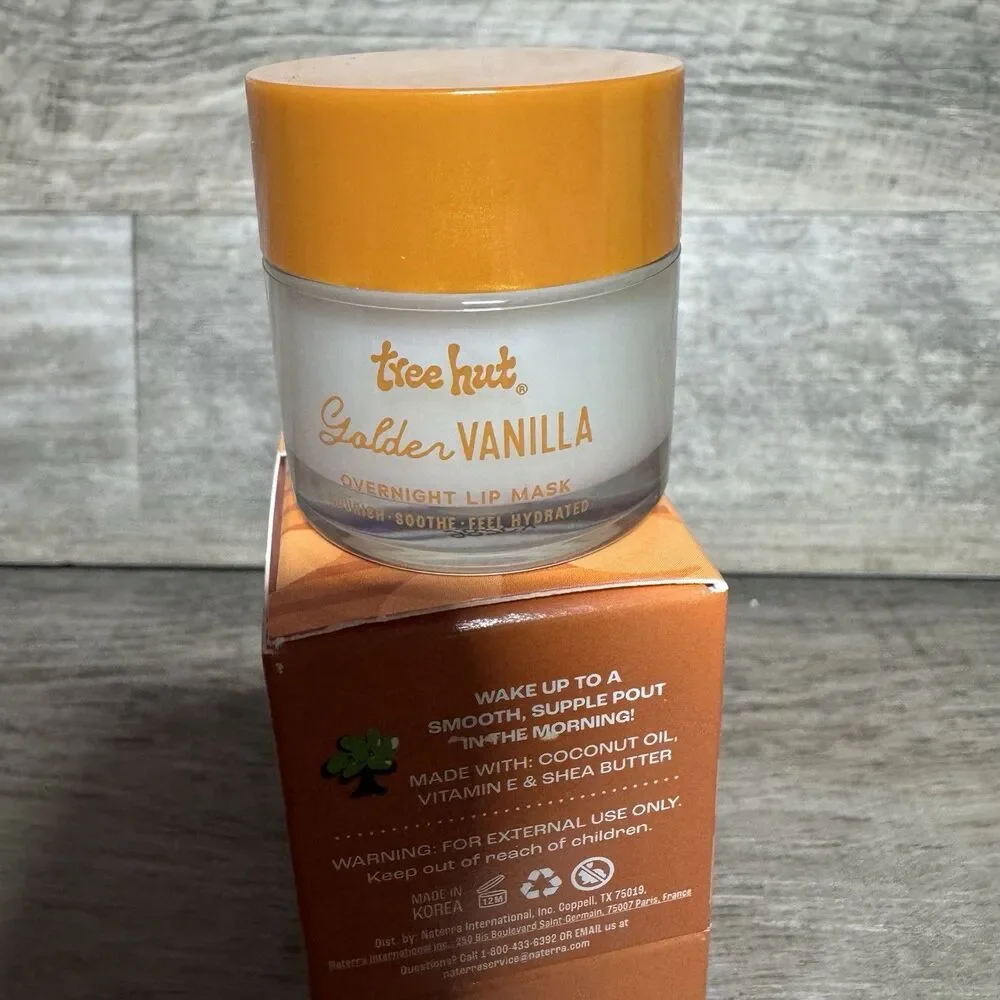 Tree Hut Golden Vanilla Overnight Lip Mask .6oz Lot of 4 New